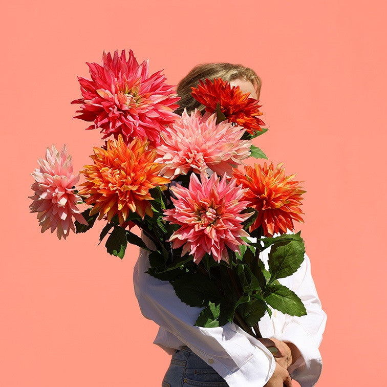 Kunstbloem Dahlia - Paars - 74 cm
