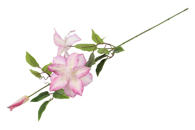 Kunstbloem Clematis - Roze - 85 cm