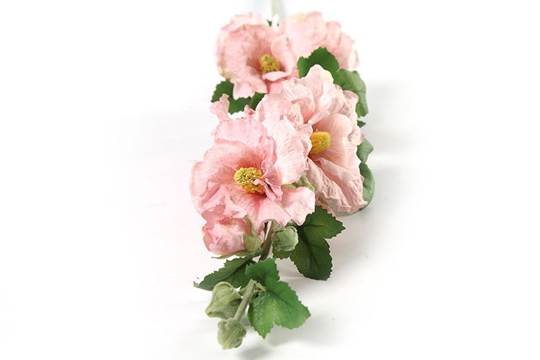 Kunstbloem Althaea rosea Kathi - Roze - 87 cm