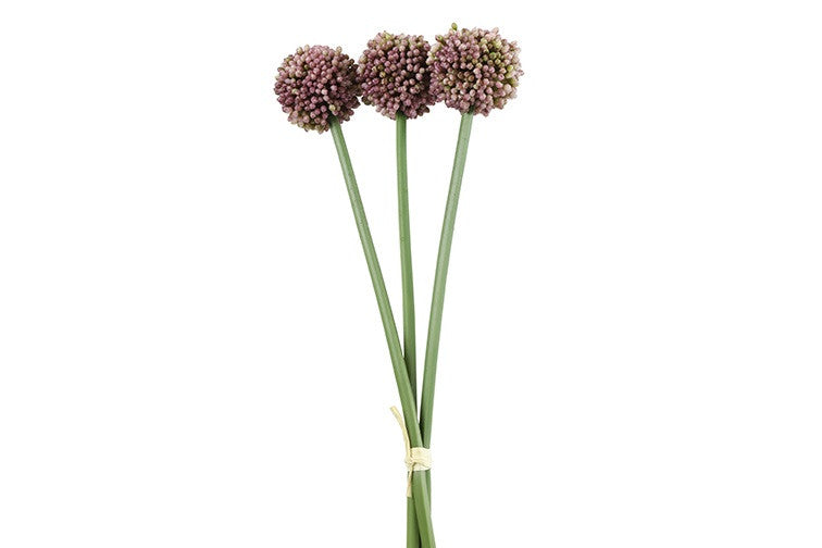 Kunstbloem bundel Allium sativum - Paars - 55 cm