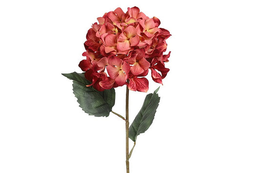 Kunstbloem  Hydrangea  - Rood - 68 cm
