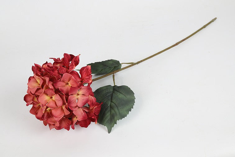 Kunstbloem  Hydrangea  - Rood - 68 cm