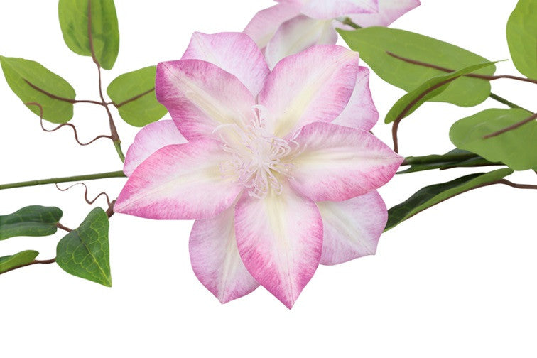Kunstbloem Clematis  - Roze - 85 cm
