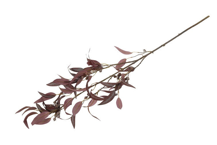 Kunstbloem / Kunstblad Eucalyptus - Rood - 121 cm