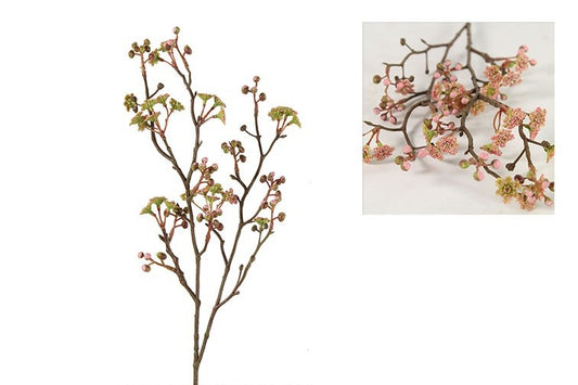 Kunstbloem / Kunstknop Prunus jamasakura Vika  - Roze - 60 cm