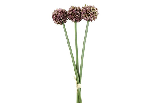 Kunstbloem bundel Allium sativum - Paars - 55 cm