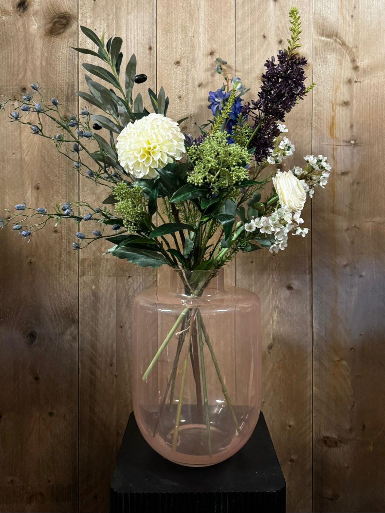 Boeket kunstbloemen - Wit/paars - Boeket C